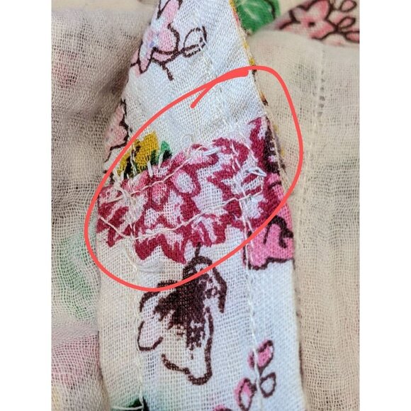 En Kay By Navleen Dress Floral Med Ivory Multicolor Y2K Babydoll Linen Blend - Picture 6 of 6